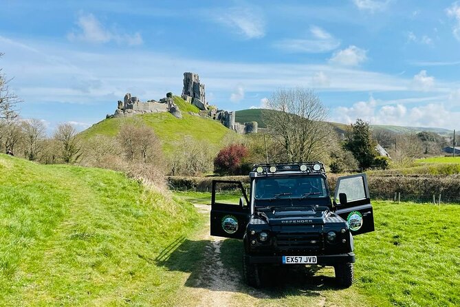CRUISE SHIP SPECIAL- JEEP SAFARI - PRIVATE GUIDED TOUR (8 Hours) - Corfe Castle: hilltop ruins plus Purbeck views