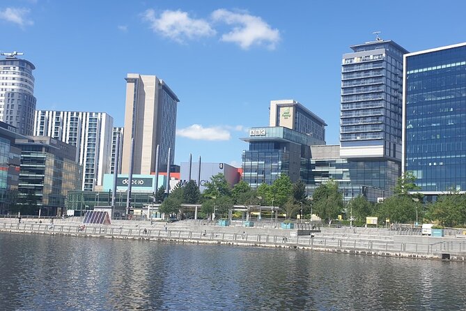 Inspirational guided walking tour of Media City & The Quays - Stop 5: Manchester Ship Canal, Rowing, Watersports, and Fishing