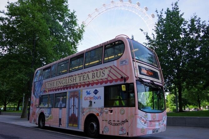 London Afternoon Tea Bus and Panoramic Tour on Lower Deck - The afternoon tea setup: sandwiches, scones, mini pastries, and your drink