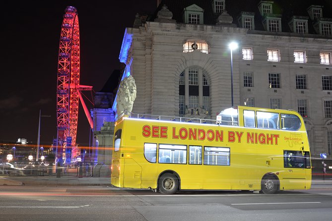 London by Night Sightseeing Tour - Open Top Bus - Westminster Abbey and the Houses of Parliament in Spotlight