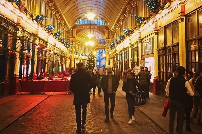 London Christmas Carol & Charles Dickens Small Group Walking Tour - Royal Exchange steps: the Ghost of Christmas Yet to Come, in real stone