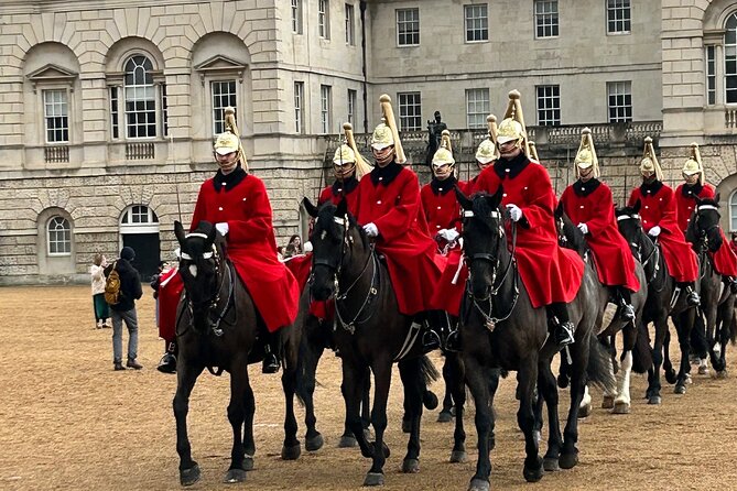 Majesty in Motion Exploring Westminster's Royal Legacy - Houses of Parliament and Downing Street gates at street level