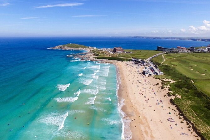 Private Tour of North Cornwall for Breathtakingly Rugged Coast - Newquay and Fistral Bay: surf energy, huer history, and a Grade 2 hotel viewpoint