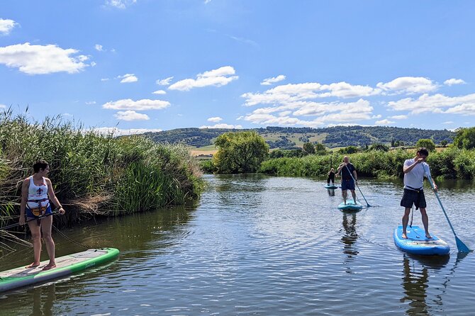 Stand-up Paddleboard SUP Safari on The River Avon For Beginners - Entering the River Avon at beginner speed