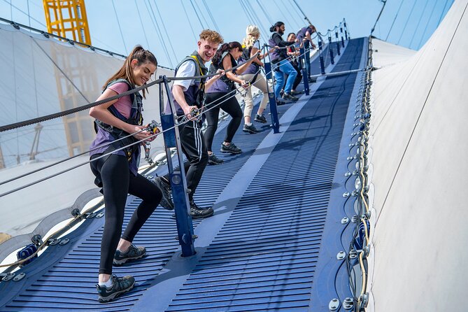 Up at The O2: Daytime Climb with Guided Tour with Panoramic Views - Safety setup that makes a steep climb feel manageable