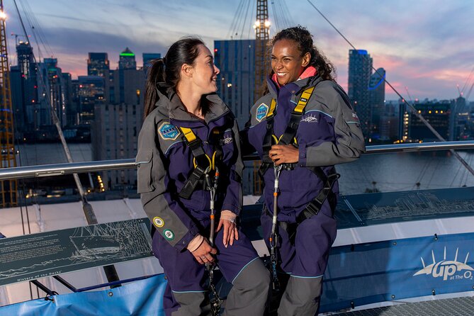 Up at The O2:Twilight Climb with Guided Tour with Panoramic Views - Harness and roof shoes: the safety setup that makes it manageable